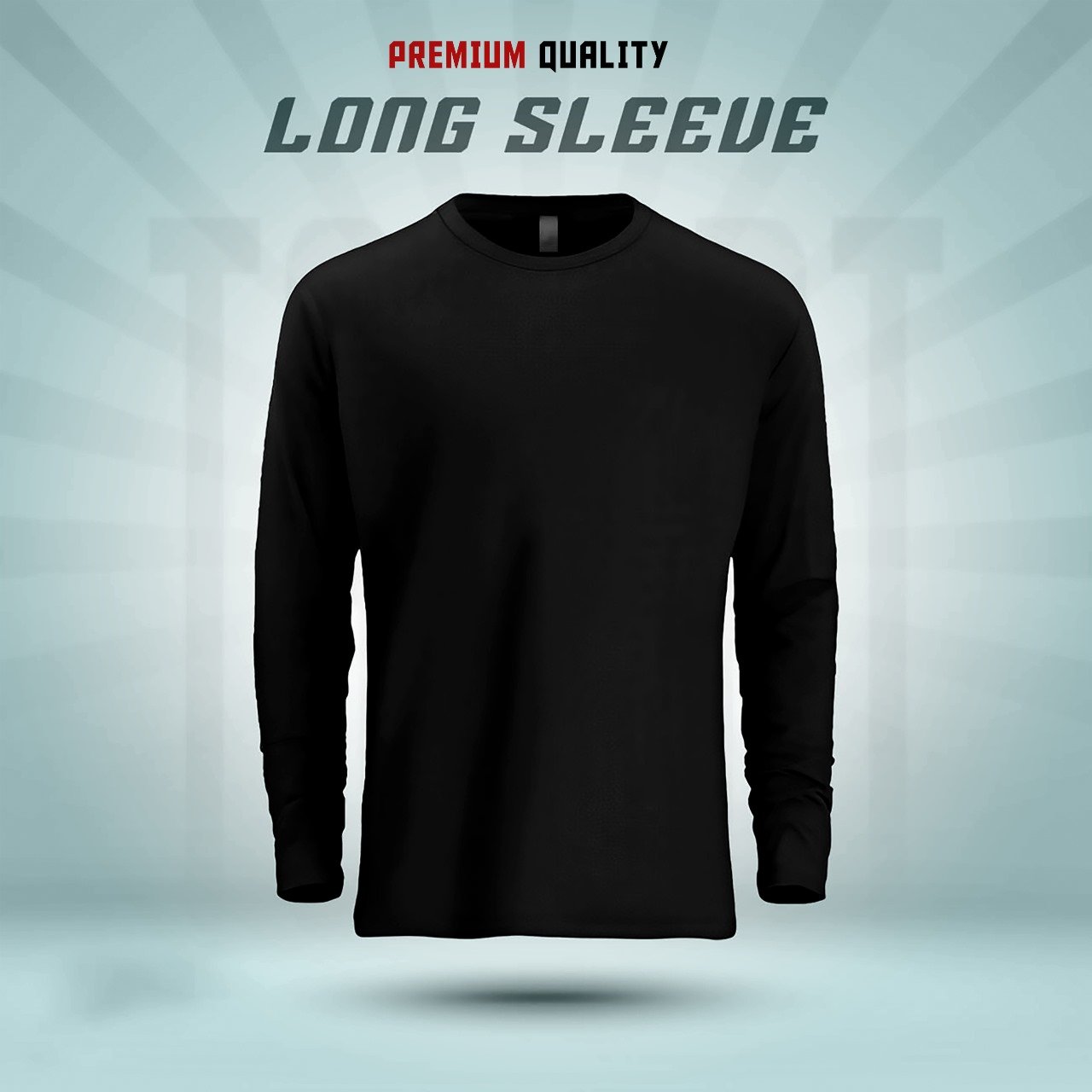 Men's Full Sleeve Solid T-Shirt- Black