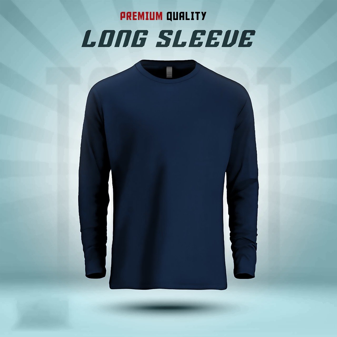 Men's Full Sleeve Solid T-Shirt- Navy